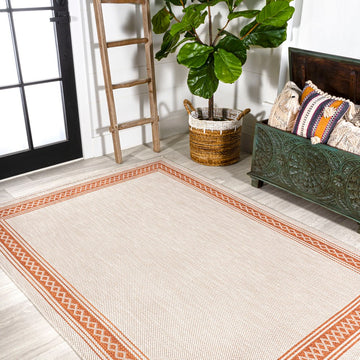 Lucia Classic Diamond Border Indoor/outdoor Area Rug